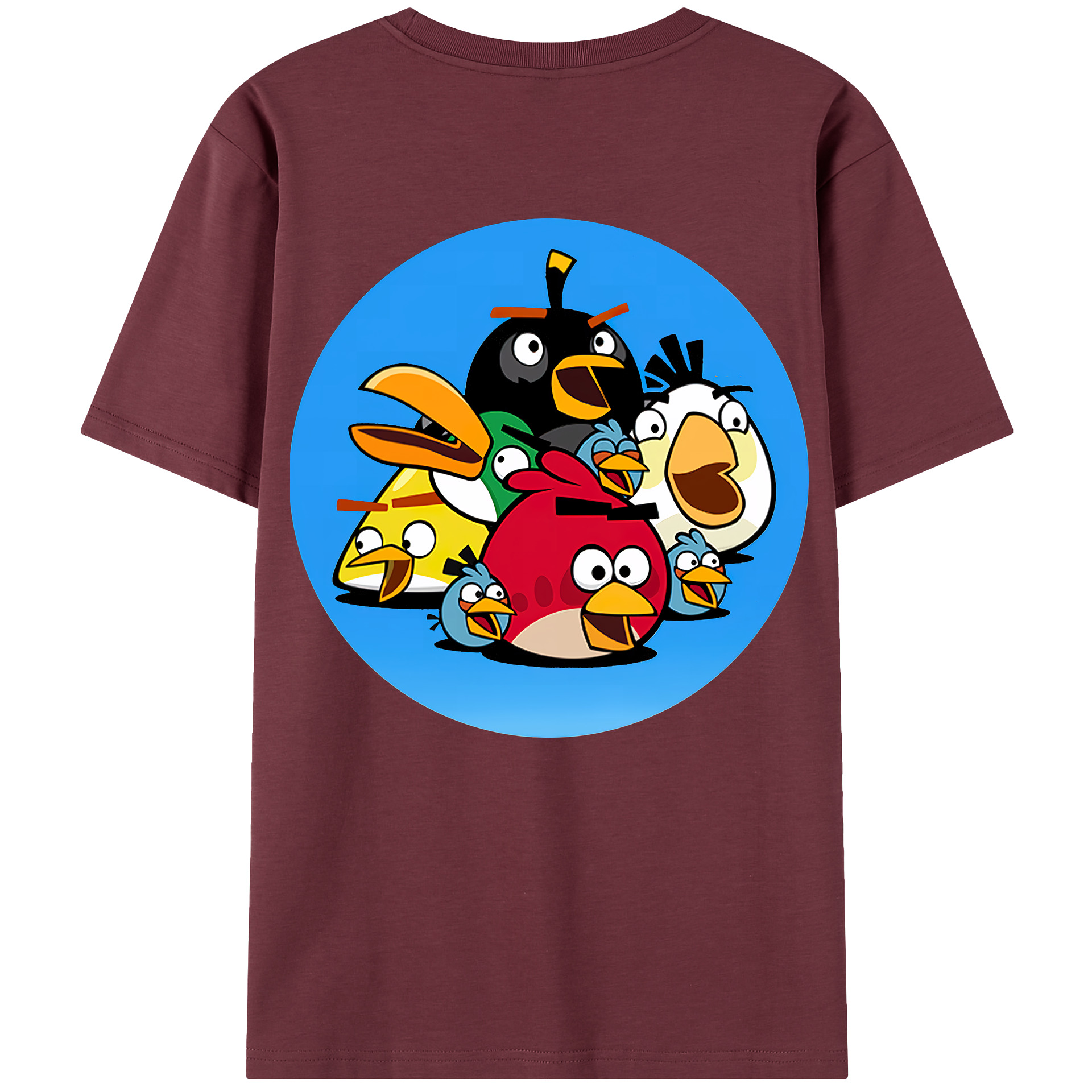 （画像用） Angry Birds アングリーバード 綿100％半袖Tシャツ（背面プリント）